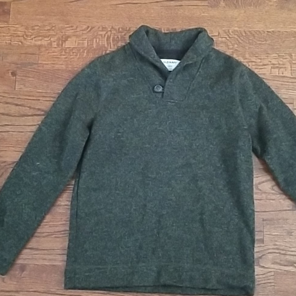 Old Navy Boy Sweater L 10/12, S 6/7 Green/ Black